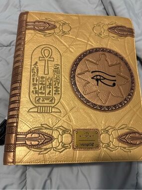 Loungefly Gold and Bronze Book of the Living  Backpack